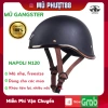 Mũ bảo hiểm nửa đầu NAPOLI N120 Gangster Đen Nhám size 55-58cm, bảo hành 12 tháng, giá ưu đãi 230.000