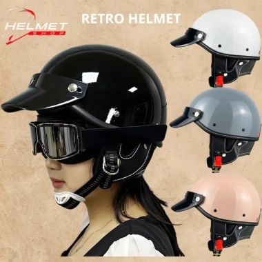 Mũ Bảo Hiểm Nửa Đầu Police Cổ Điển Vintage Harley Moto - Giá Ưu Đãi 259k