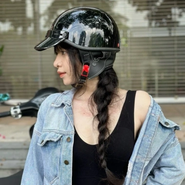 Mũ Bảo Hiểm Nửa Đầu Police Cổ Điển Vintage Harley Moto - Giá Ưu Đãi 259k