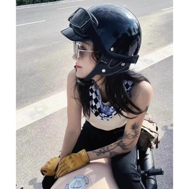 Mũ Bảo Hiểm Nửa Đầu Police Cổ Điển Vintage Harley Moto - Giá Ưu Đãi 259k