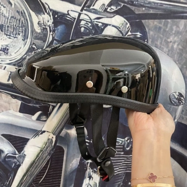 Mũ bảo hiểm nửa đầu retro Nhật Bản cho nam nữ - carbon, beret, xe tay ga, Harley, giảm 17% 3