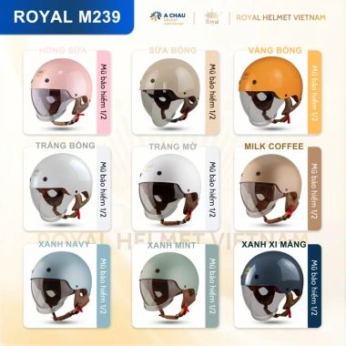 Mũ Bảo Hiểm Nửa Đầu Royal M239 Kính Âm Nam Nữ Xe Máy Chính Hãng Giá 469k