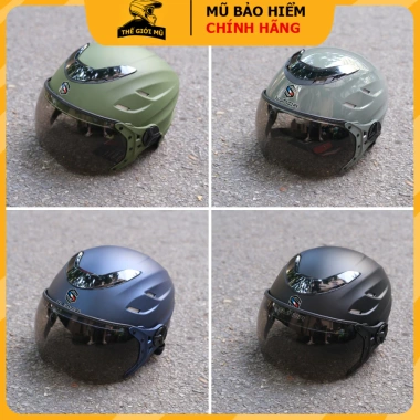 Mũ bảo hiểm nửa đầu Sunda 125 thể thao – kính chắn gió, lót tháo rời, bảo hành 12 tháng, 480.000₫ 2