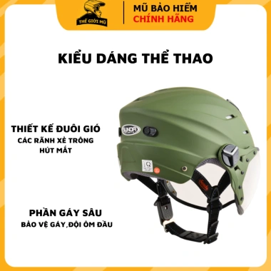 Mũ bảo hiểm nửa đầu Sunda 125 thể thao – kính chắn gió, lót tháo rời, bảo hành 12 tháng, 480.000₫ 3