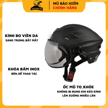 Mũ bảo hiểm nửa đầu Sunda 125 thể thao – kính chắn gió, lót tháo rời, bảo hành 12 tháng, 480.000₫ 5