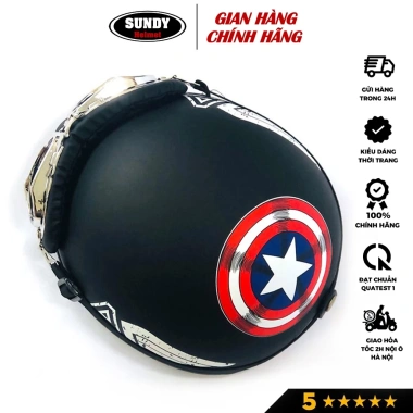 Mũ bảo hiểm nửa đầu SUNDY Freesize (55-59cm) đa họa tiết cá tính kèm kính UV - 99.000₫