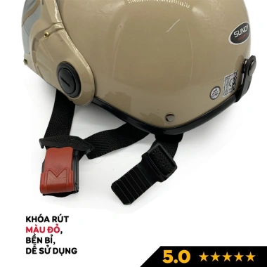 Mũ bảo hiểm nửa đầu SUNDY HP-01K có kính, an toàn, thời trang, đa màu, Freesize 55‑61cm - 195k