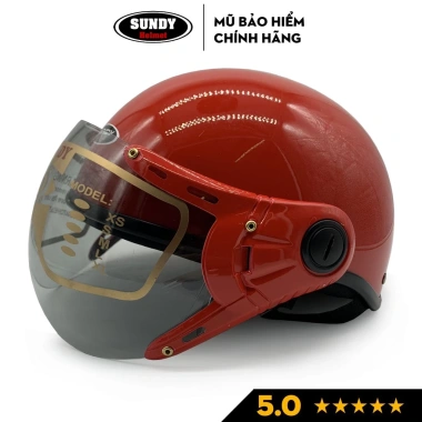 Mũ bảo hiểm nửa đầu SUNDY HP-01K có kính, an toàn, thời trang, đa màu, Freesize 55‑61cm - 195k