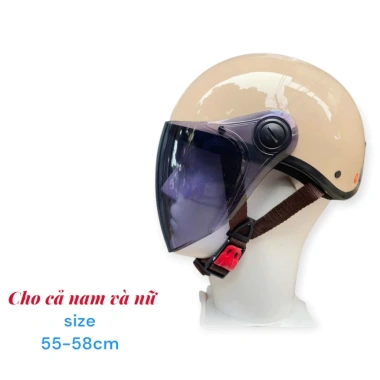 Mũ bảo hiểm nửa đầu SUNDY VP3 Kính màu đi trời nắng, Kính dài che hết mặt - Hàng cao cấp, giá ưu đãi 175k 4