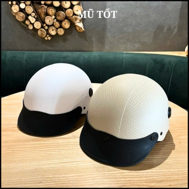 Mũ Bảo Hiểm Nửa Đầu Vân Cacbon - Đệm Lót Dày Mịn, Khóa Đồng, Bảo Hành 12Th - 158.000 VND