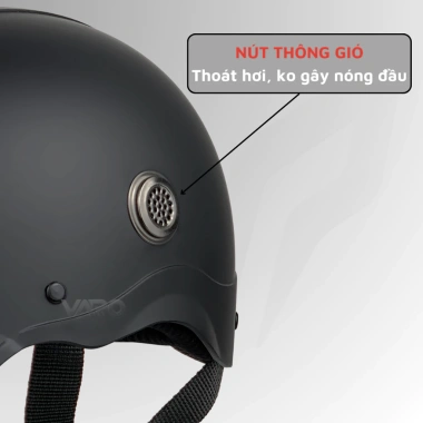 Mũ bảo hiểm nửa đầu VARO lưỡi trai lỗ thông gió chuẩn Quatest nam nữ giảm giá 153.000đ