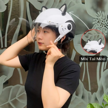 Mũ bảo hiểm nửa đầu VES12 kính an toàn, thời trang, nhiều màu cá tính, freesize 55-58cm - 150k 3