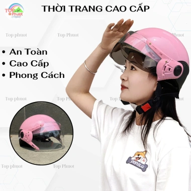 Mũ bảo hiểm nửa đầu VES12 kính an toàn, thời trang, nhiều màu cá tính, freesize 55-58cm - 150k 6