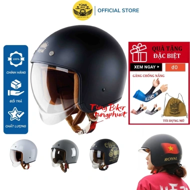 Mũ Bảo Hiểm Royal M139 Kính Âm Full Tem Siêu Đẹp - BH 12 Tháng, Găng CN + Túi Đựng, Tem Cờ