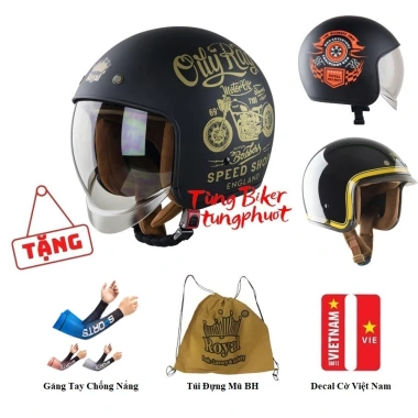 Mũ Bảo Hiểm Royal M139 Kính Âm Full Tem Siêu Đẹp - BH 12 Tháng, Găng CN + Túi Đựng, Tem Cờ 2