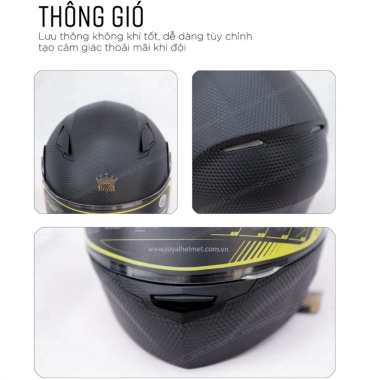 Mũ bảo hiểm Royal M179 fullface lật hàm 2 kính, gọn nhẹ, bảo hành 12 tháng - 980.000đ 2