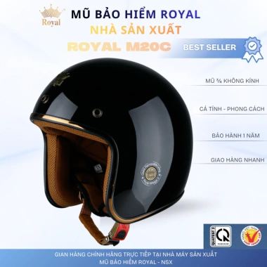 Mũ Bảo Hiểm Royal M20C 3/4 Chính Hãng - Hợp Nam Nữ, Giá Ưu Đãi 340.000đ 3 Mũ Bảo Hiểm Royal M20C 3/4 Chính Hãng - Hợp Nam Nữ, Giá Ưu Đãi 340.000đ 3