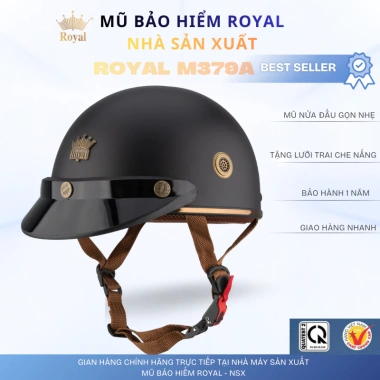 Mũ Bảo Hiểm Royal M379A Gọn Nhẹ - Phong Cách Trẻ Trung Năng Động Cho Nam Nữ