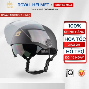 Mũ Bảo Hiểm Royal M579 Kính Âm Râm Đen Nửa Đầu và Lưỡi Trai Tiện Lợi 300k 3