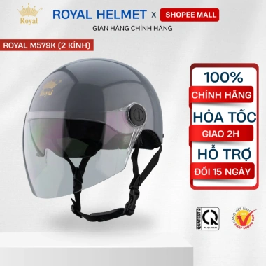Mũ Bảo Hiểm Royal M579 Kính Âm Râm Đen Nửa Đầu và Lưỡi Trai Tiện Lợi 300k 5