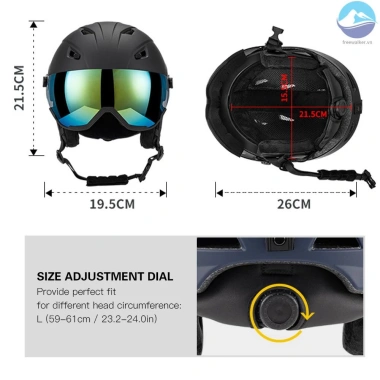 Mũ bảo hiểm ski và snowboard Lixada tích hợp kính bảo hộ - An toàn cho nam nữ, giá ưu đãi