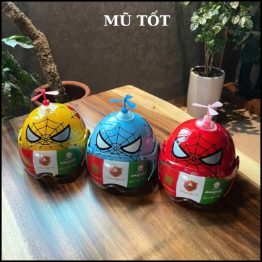 Mũ Bảo Hiểm Trẻ Em Người Nhện Có Kính Nửa Đầu 3-15 tuổi Bảo Hành 12 Tháng tặng chong chóng 8