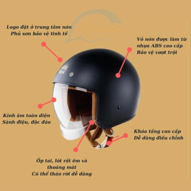 Mũ Bảo Hiểm Trùm Đầu Kính Âm Royal M139 Lót Tháo Rời - Bảo hành 12 tháng, 549.000₫ 4