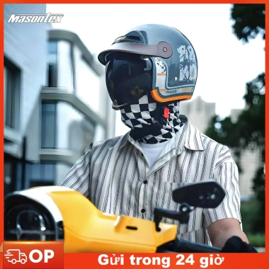 Mũ bảo hiểm xe máy cổ điển ABS kính ẩn, lót mềm tháo rời, nhiều màu, size free - chỉ 429.000₫