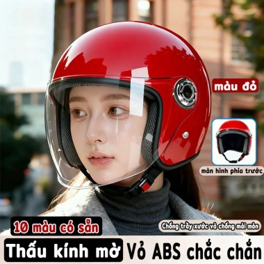 Mũ Bảo Hiểm Xe Máy Nam Nữ Pin Nửa Mũ 4 Mùa Đa Năng Chống Nắng Hel Giá 146.500₫