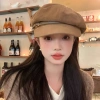 Mũ beret nhung lì kèm đai da cá tính trẻ trung, phù hợp 4 mùa - giá 170k 2