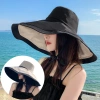 Mũ biển Hàn Quốc nón rộng vành 2 mặt gấp gọn, chống UV, chống nắng - 169k