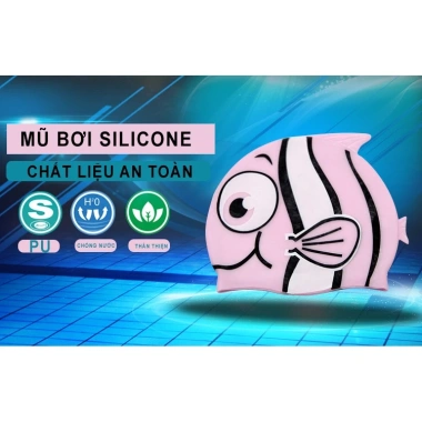 Mũ Bơi Trẻ Em Trùm Tai Silicone Chống Nước Cao Cấp - Giá 46.400 VND Giảm Đến 40% 4