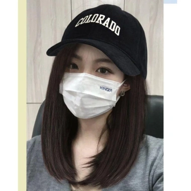Mũ Bóng Chày Bob Tóc Giả Vô Hình Ngọt Ngào Chất Lượng Cao Sợi Chịu Nhiệt Tóc Tự Nhiên Dài Thẳng cho Nữ Ngoại Trời 8