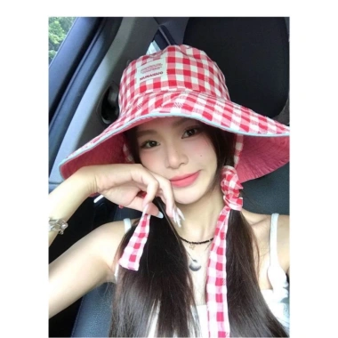 Mũ Bucket Caro 2 Mặt Dây Quai Nơ Nữ Chống Nắng Vành Rộng Giá 60k 5