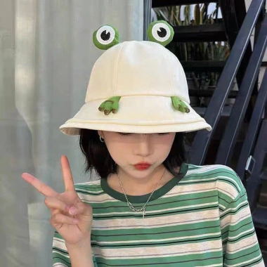 Mũ bucket chú ếch dễ thương - Nón rộng vành bảo vệ nắng, phong cách Nhật Bản, 49.000₫ 8