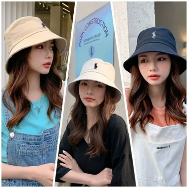 Mũ bucket HAZIN thêu họa tiết, vành cụp 2 lớp, basic nam nữ phong cách Hàn Quốc 61.000 VND