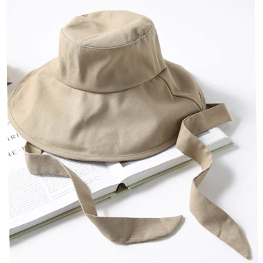 Mũ bucket nữ tai bèo rộng, vành che nắng, dây cột chất, mặt nạ cotton gập - 111.999₫