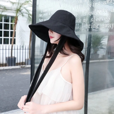 Mũ bucket nữ tai bèo rộng, vành che nắng, dây cột chất, mặt nạ cotton gập - 111.999₫