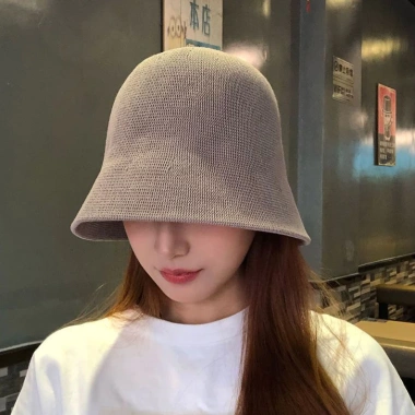 Mũ Bucket Nữ Vành Tròn Dệt Kim Nón Tai Bèo Che Nắng Hàn Quốc Giá 140k