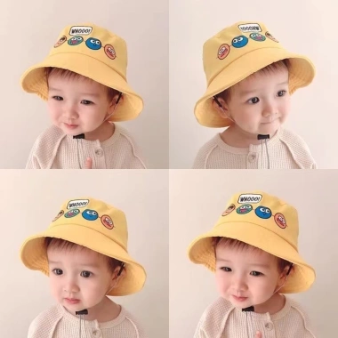 Mũ bucket tai bèo, nón vải rộng vành bảo vệ bé khỏi ánh nắng, dây mũ điều chỉnh 6