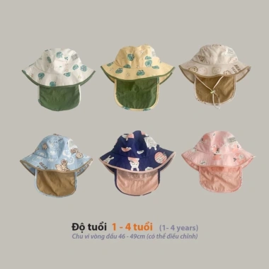 Mũ bucket trẻ em che cổ gáy, tai bèo vành rộng, chống UV, vải nhanh khô - 165k 3 Mũ bucket trẻ em che cổ gáy, tai bèo vành rộng, chống UV, vải nhanh khô - 165k 3