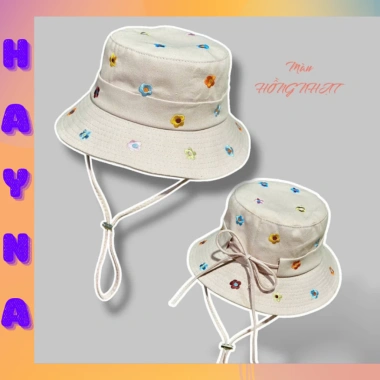 Mũ Bucket Tua Rua Đính Hột Hoa - Nón Tai Bèo Chống Nắng, Viền Rách Dây M135 Giá 45.000