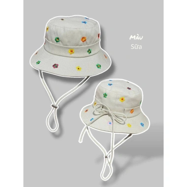 Mũ Bucket Tua Rua Đính Hột Hoa - Nón Tai Bèo Chống Nắng, Viền Rách Dây M135 Giá 45.000