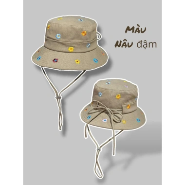 Mũ Bucket Tua Rua Đính Hột Hoa - Nón Tai Bèo Chống Nắng, Viền Rách Dây M135 Giá 45.000