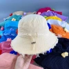 Mũ Bucket Tua Rua Xỏ Hạt, Charm Hoa Len, Nón Tai Bèo Viền Rách Hàn Quốc 67.5k 5
