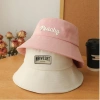 Mũ bucket vành cụp vải kaki mềm thêu chữ nổi đa màu chống nắng tốt 52.990 VND