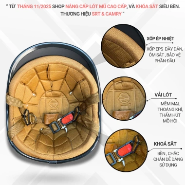 Mũ Cá Heo Kem Nam Nữ Camry CR Helmet - Giá 139k, tặng Tai Gấu và Charm Tên 6 Mũ Cá Heo Kem Nam Nữ Camry CR Helmet - Giá 139k, tặng Tai Gấu và Charm Tên 6