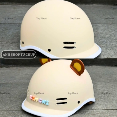 Mũ Cá Heo Kem Nam Nữ Camry CR Helmet - Giá 139k, tặng Tai Gấu và Charm Tên