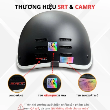 Mũ Cá Heo Kem Nam Nữ Camry CR Helmet - Giá 139k, tặng Tai Gấu và Charm Tên