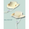 Mũ cao bồi nữ nón vành tròn dây ngọc che nắng mùa hè năng động - Giá 68.000đ 5
